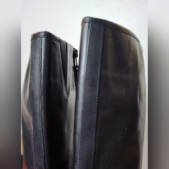 Lauren Ralph Lauren Marba Two Tone Leather Western Knee High Heeled Boots Riding - Picture 14 of 16